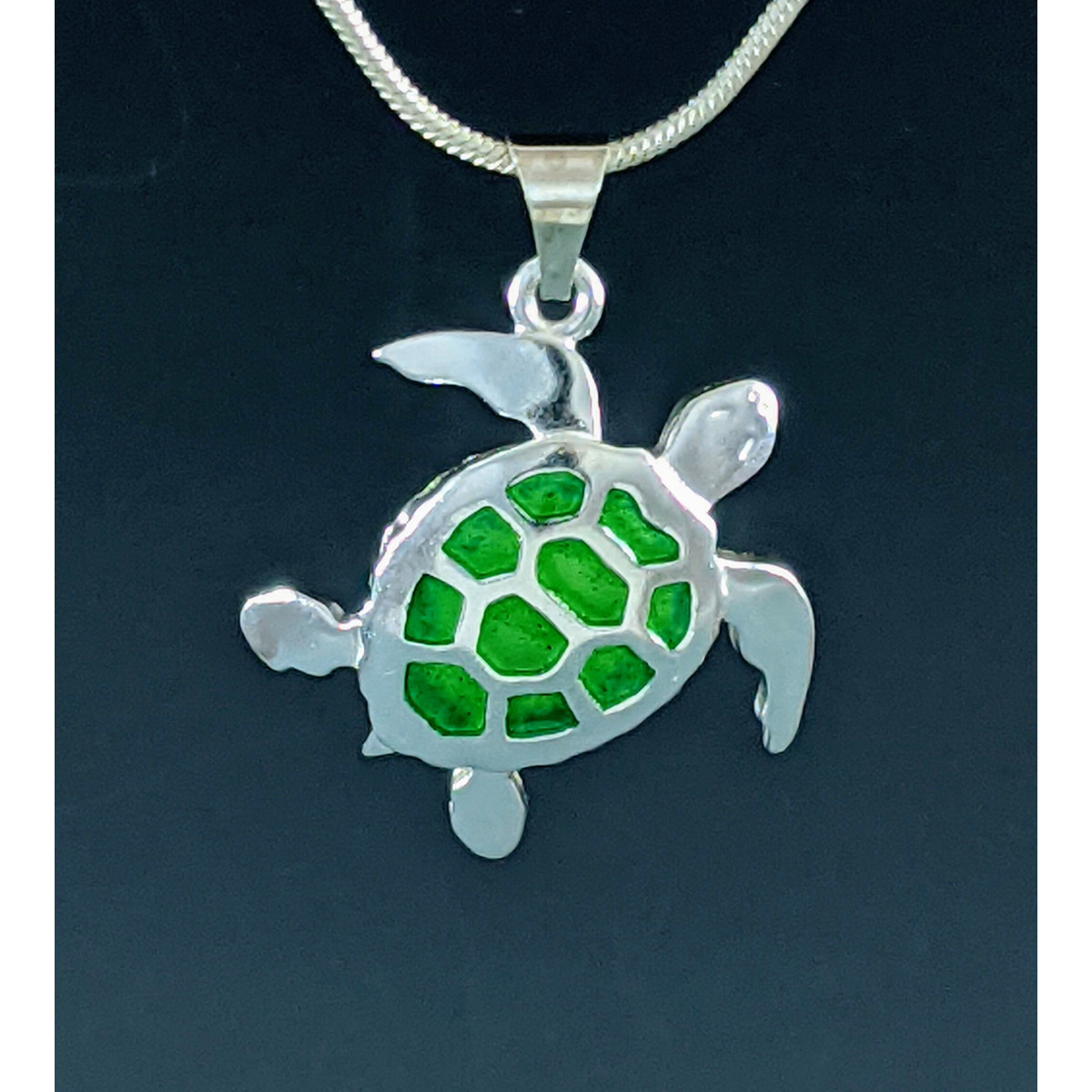 Enameled Sea Turtle Necklace