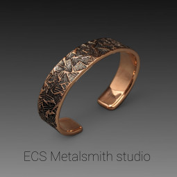 Chased Copper Cuff Bracelet