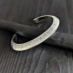 Engraved Silver cuff Bracelet