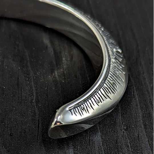 Engraved Silver cuff Bracelet
