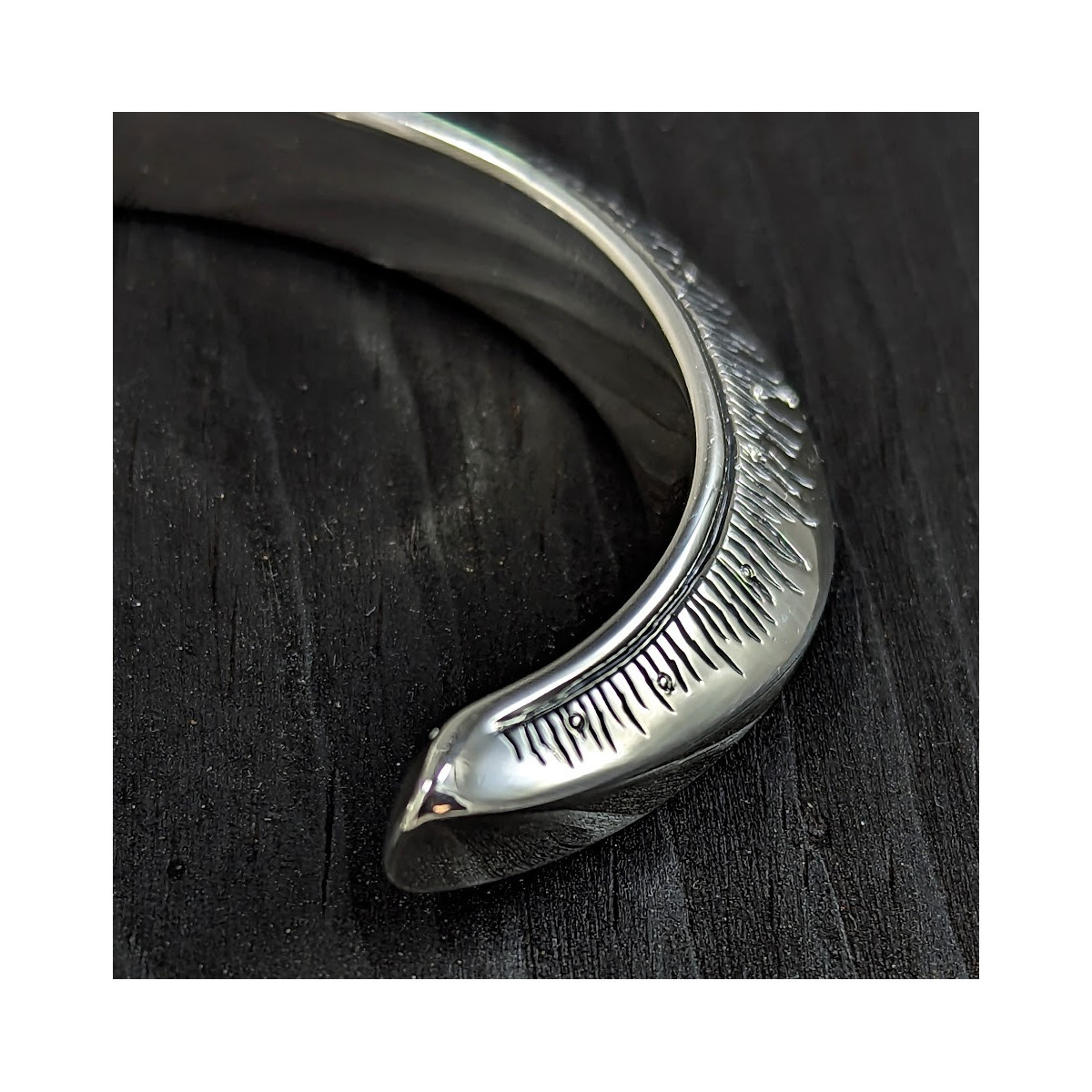 Engraved Silver cuff Bracelet