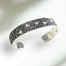 Silver and Diamond Cuff Bracelet