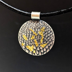 Small Round Keum-Boo Pendant