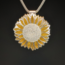 Silver and Gold Sunflower Necklace