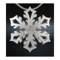 F130 - Medium Puffed Snowflake Necklace
