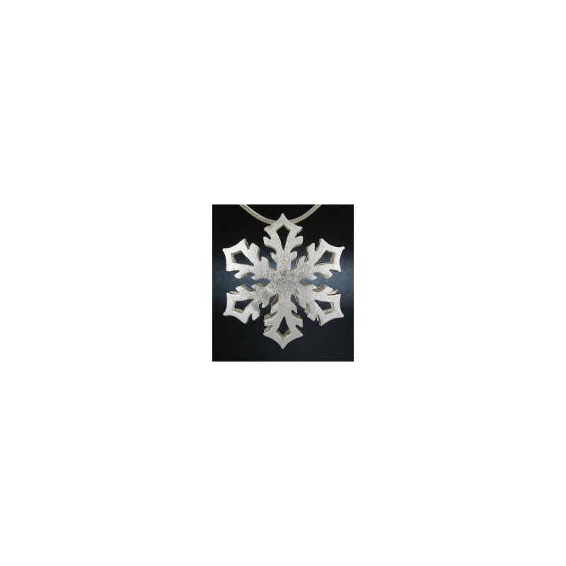 F130 - Medium Puffed Snowflake Necklace