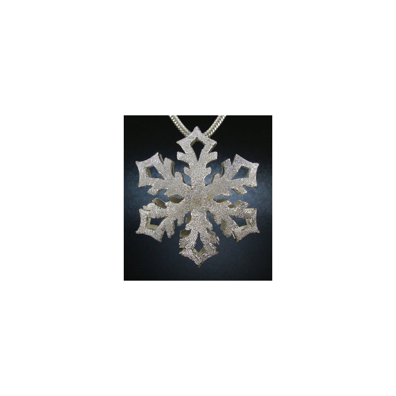 F130 - Large Puffed Snowflake Necklace