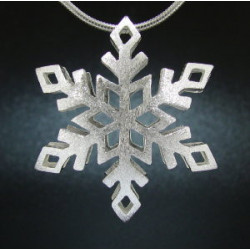 F132 - Medium Puffed Snowflake Necklace