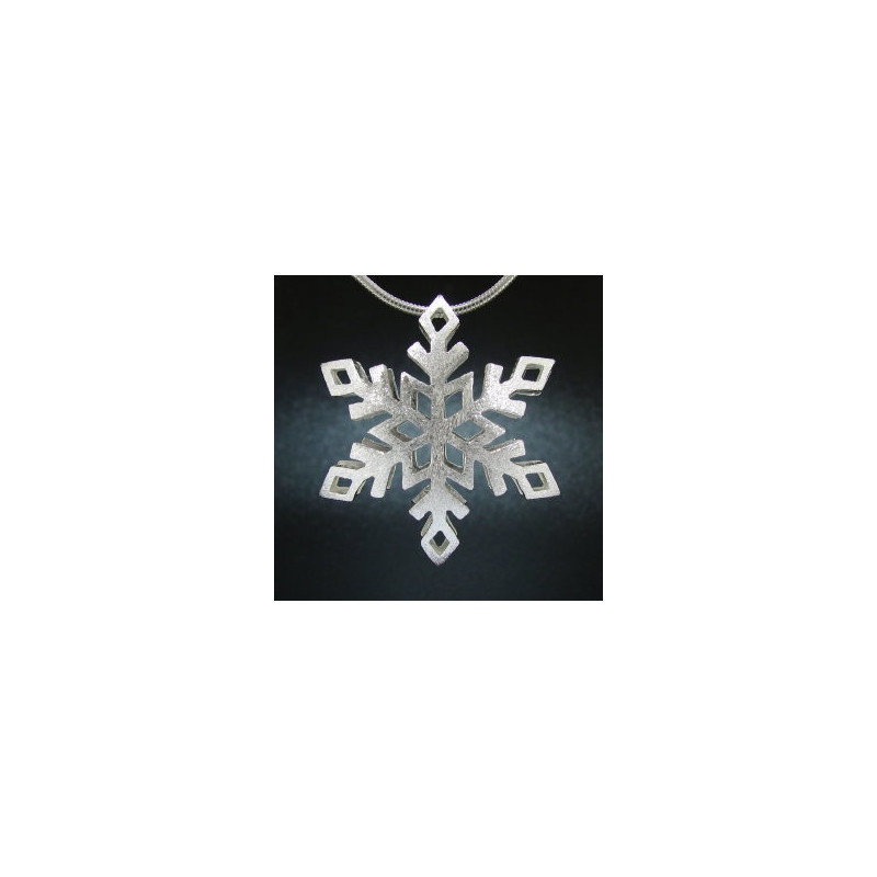F132 - Medium Puffed Snowflake Necklace