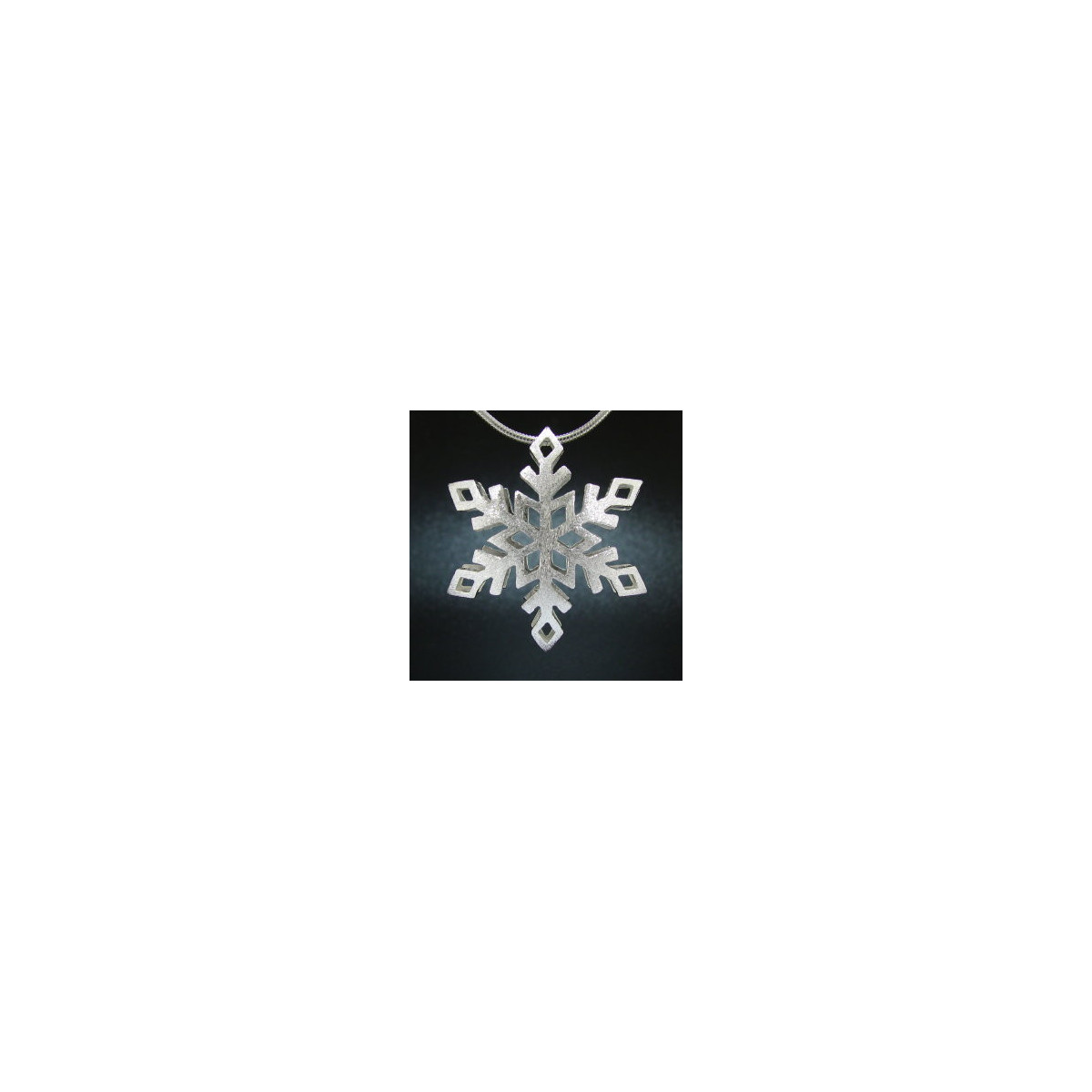 F132 - Medium Puffed Snowflake Necklace